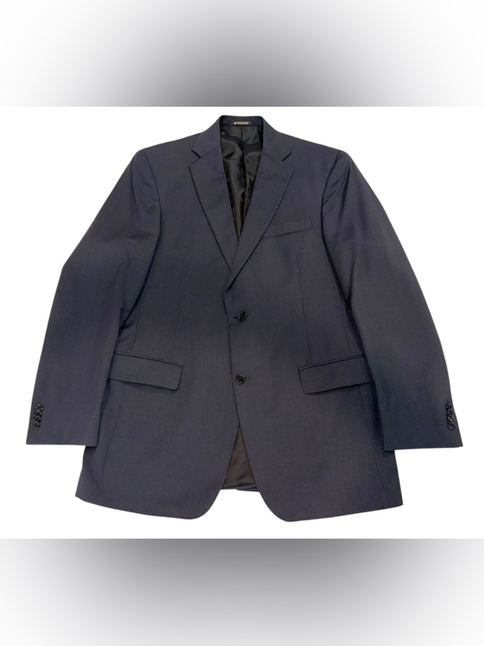 Hart Schaffner & Marx Gold Trumpeter 2Pc Suit Wool Navy Pinstripe 42L 38x32 USA - Picture 5 of 16